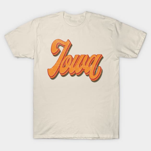 Iowa State Retro Vintage 70s Style T-Shirt by Happy as I travel